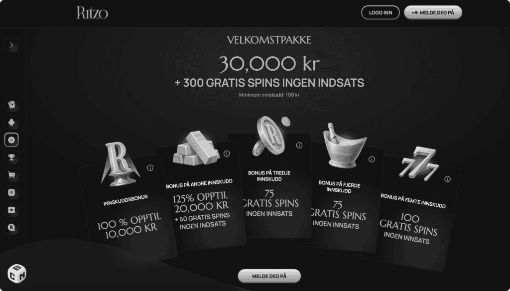 Ritzo Casino velkomstpakke