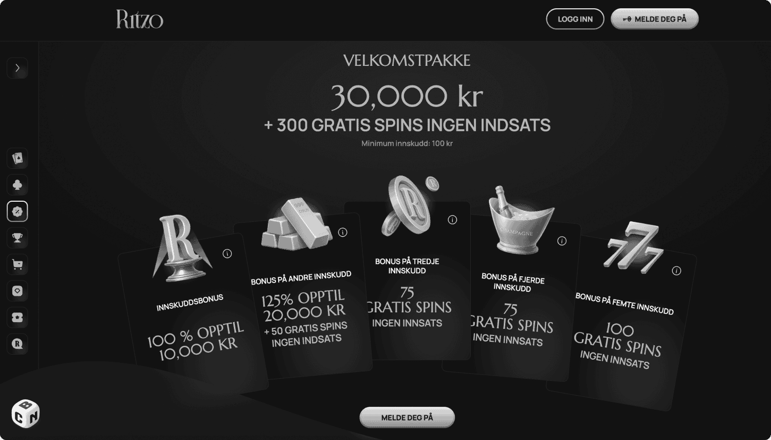 Ritzo Casino Velkomstpakke